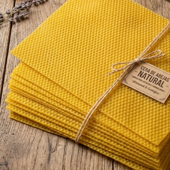 Cera de abeja en láminas