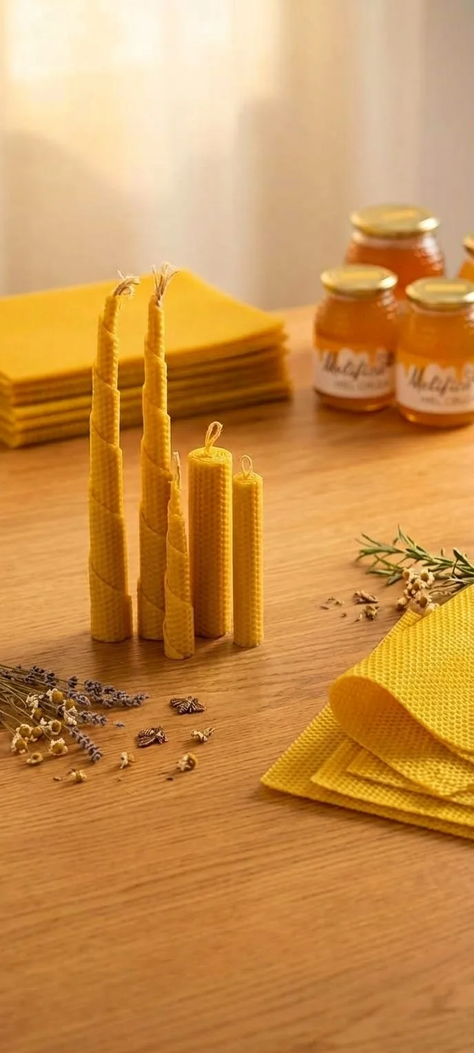 Cera de abeja en láminas